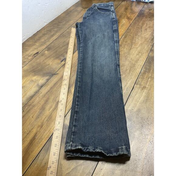 Wrangler Retro Relaxed Straight Blue Jeans Youth Size 16 Slim Adjustable Waist - Picture 9 of 9